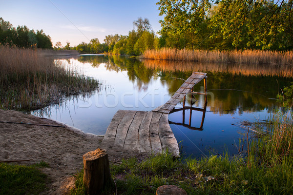 Old wooden fishing pier. Stock photo © luckyraccoon