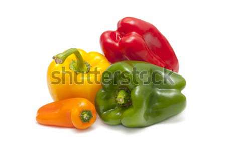 Stock photo: four peppers varied