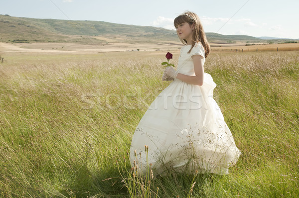 Girl communion dress Stock photo © luiscar