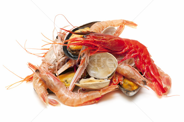 Foto stock: Mariscos · variedad · blanco · negocios · alimentos