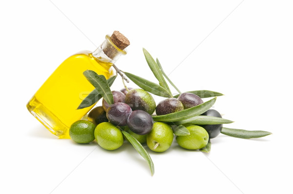 Aceite de oliva aceitunas blanco alimentos frutas verde Foto stock © luiscar
