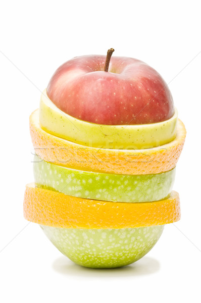 Foto stock: Mixto · frutas · aislado · blanco · alimentos · manzana