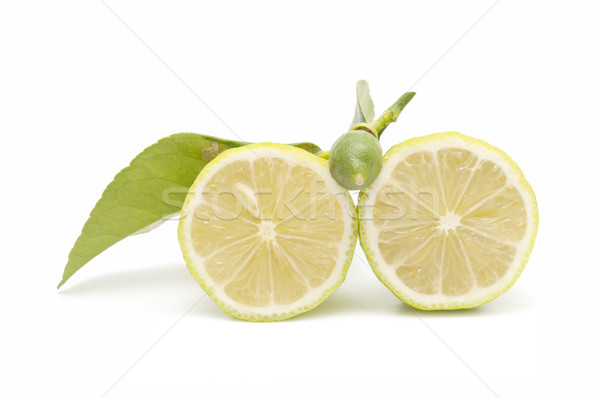 Foto stock: Fresco · limão · isolado · branco · comida · frutas