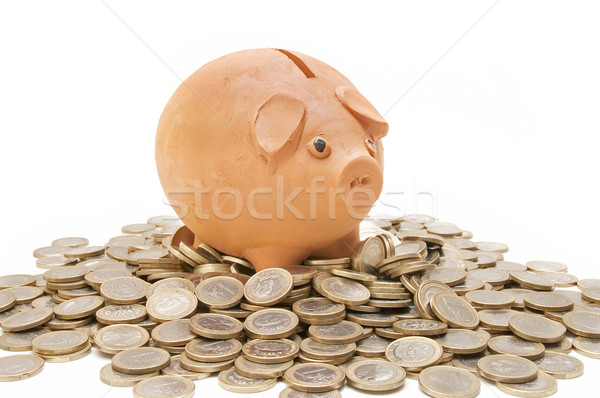 Besparing geld details spaarvarken munten business Stockfoto © luiscar