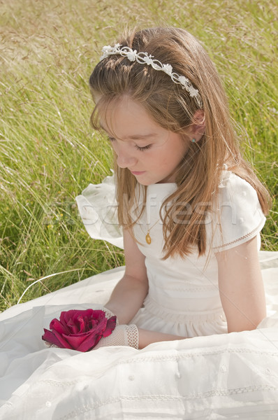 Girl communion dress Stock photo © luiscar