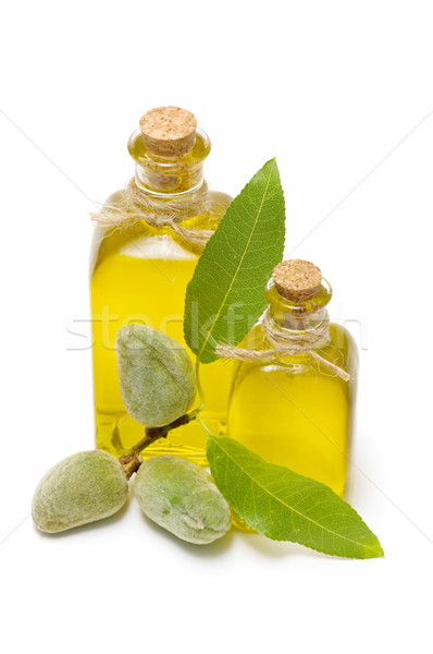 Foto stock: Almendra · petróleo · verde · blanco · alimentos · frutas