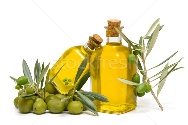 Olívaolaj olajbogyók fehér étel gyümölcs zöld Stock fotó © luiscar
