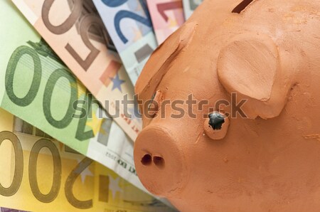 Spaarvarken spaargeld euro bankbiljetten witte business Stockfoto © luiscar