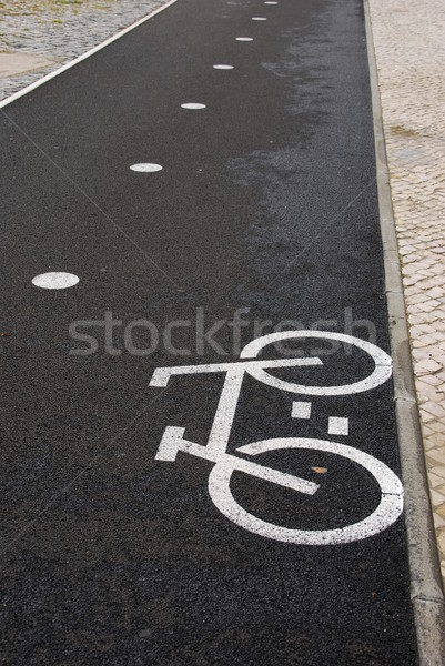 Stock photo: Bicycle lane