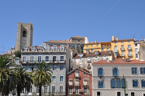 Stock photo: Lisbon cityscape with Se Cathedral