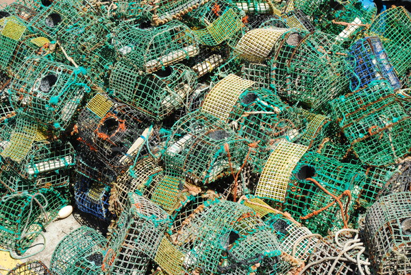 Old fishing cages in the port of Cascais, Portugal Stock photo © luissantos84