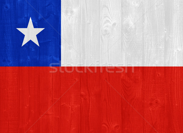 Chile banderą przepiękny malowany drewna deska Zdjęcia stock © luissantos84