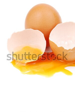 Defekt Ei Eigelb weiß heraus isoliert Stock foto © luissantos84