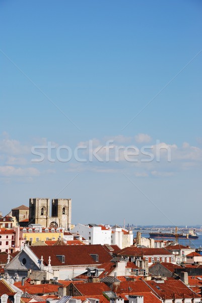 Lisbon cityscape with Se Cathedral Stock photo © luissantos84