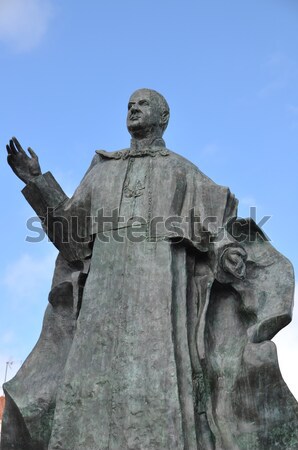 Stock foto: Papst · Bronze · Statue · blau · Glauben · religiösen