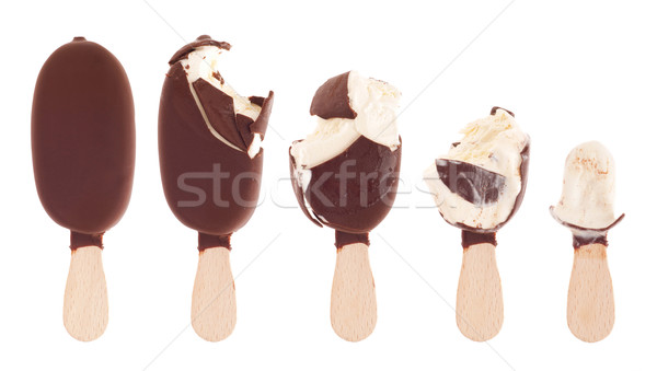Chocolate ice cream being eaten up Stock photo © luissantos84