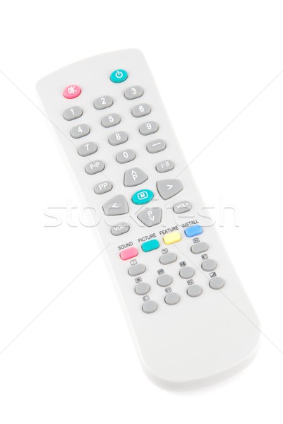 Télécommande blanche gris isolé main technologie [[stock_photo]] © luissantos84