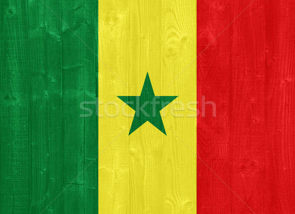 Senegal pavilion vopsit lemn Imagine de stoc © luissantos84
