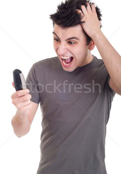 Man yelling into mobile Stock photo © luissantos84