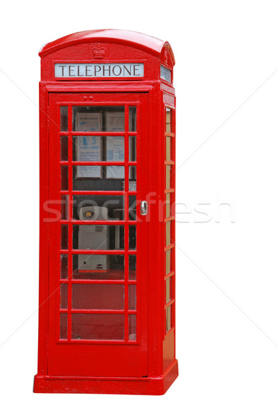 Britânico telefone cabine típico vermelho isolado Foto stock © luissantos84