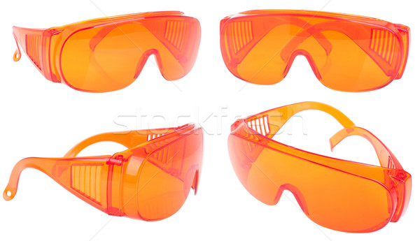 Schutzbrille Sammlung orange Gesundheit Ausrüstung Kreuz Stock foto © luissantos84