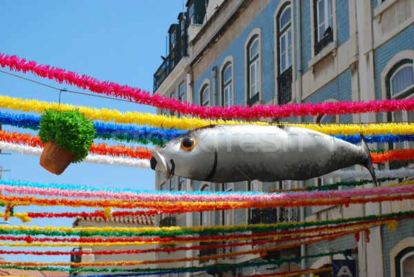 Sardine and Sweet Basil on Feast Days of the Popular Saints in Lisbon Stock photo © luissantos84
