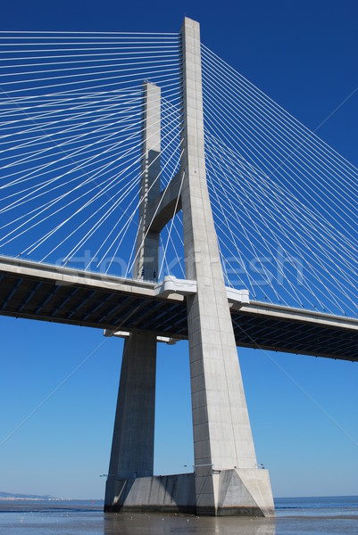 Vasco da Gama Bridge over River Tagus in Lisbon Stock photo © luissantos84