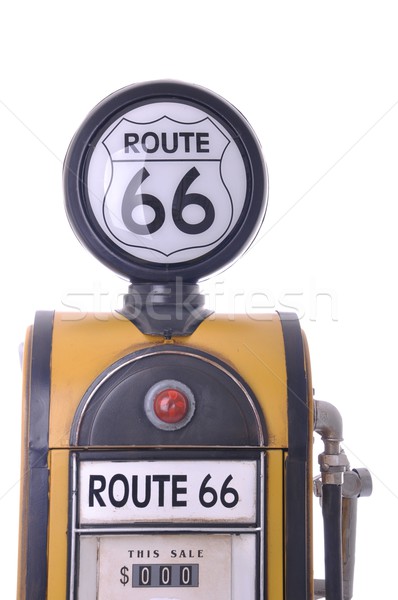 Antik benzinpumpa másolat citromsárga klasszikus Route 66 Stock fotó © luissantos84
