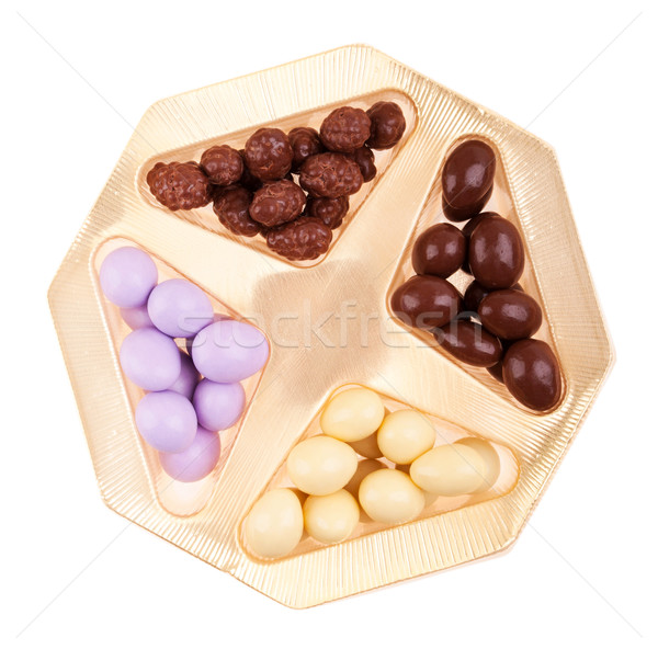 Stock photo: Chocolate almonds box