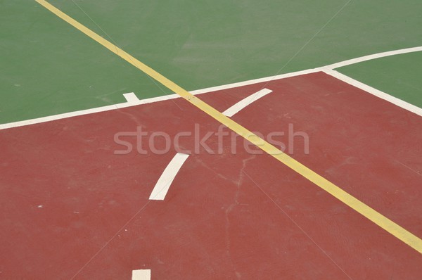 Teren de baschet colorat baschet linii în aer liber tribunal Imagine de stoc © luissantos84