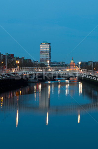 Dublin nacht brug rivier gewoonte Stockfoto © luissantos84