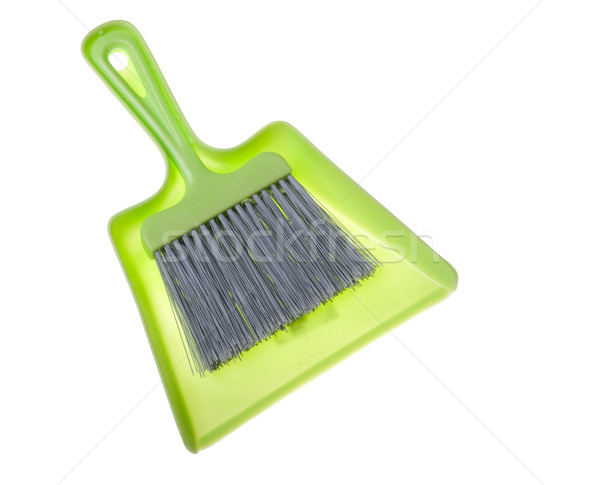 Brosse vert isolé blanche outils nettoyage [[stock_photo]] © luissantos84