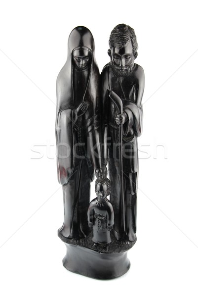 Blackwood statue of Mary, God and Jesus Stock photo © luissantos84