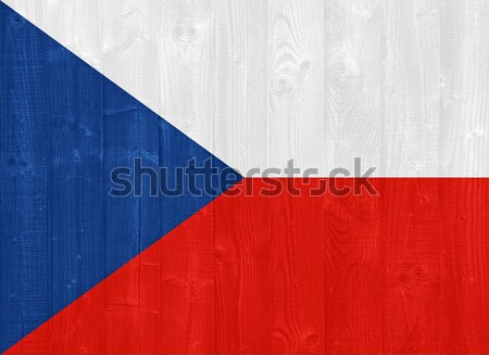 Repubblica Ceca bandiera magnifico verniciato legno Foto d'archivio © luissantos84