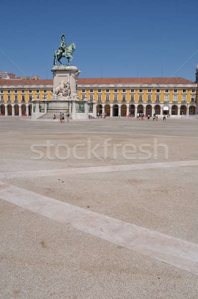 Stockfoto: Standbeeld · koning · Lissabon · commerce · vierkante · Portugal
