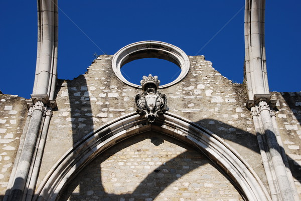 Kerk ruines Lissabon Portugal beroemd aardbeving Stockfoto © luissantos84
