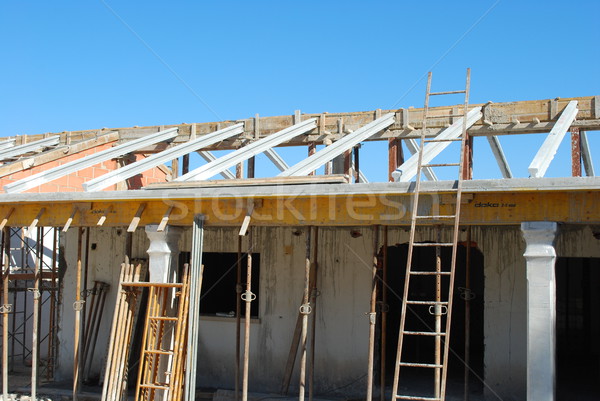 Ház építkezés fotó fa munka terv Stock fotó © luissantos84