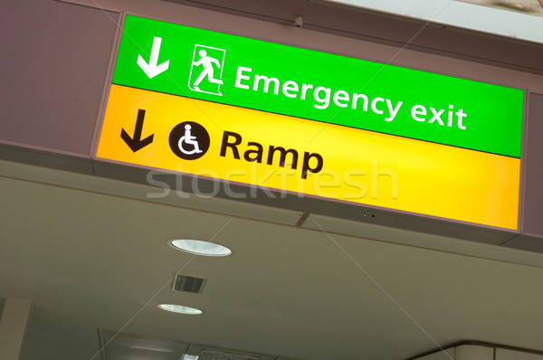 Emergency exit and ramp access sign Stock photo © luissantos84