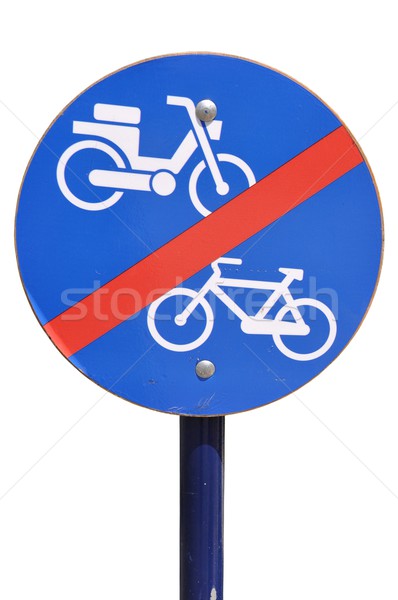 Сток-фото: нет · велосипед · мотоцикл · знак · синий · белый