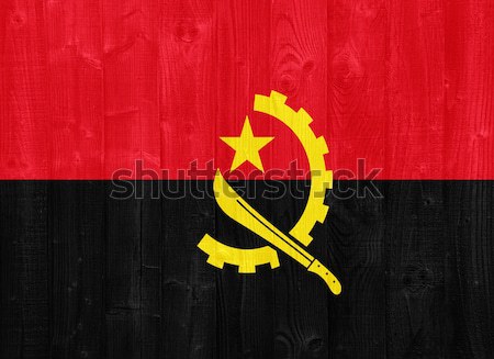 Angola zászló káprázatos festett fa palánk Stock fotó © luissantos84