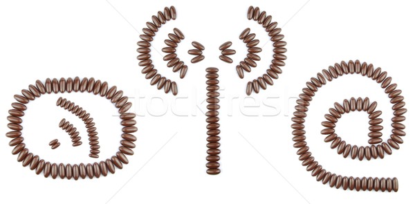 Csokoládé internet szimbólumok gyönyörű gyűjtemény rss feed Stock fotó © luissantos84