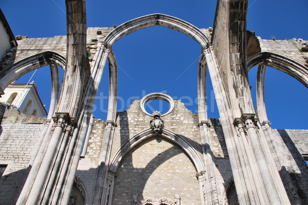 Kilise ören Lizbon Portekiz ünlü deprem Stok fotoğraf © luissantos84