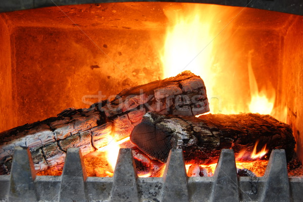 Cozy home fireplace Stock photo © luissantos84