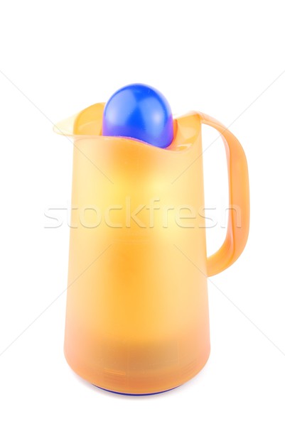 Orange thermos coffee/tea cup on white Stock photo © luissantos84
