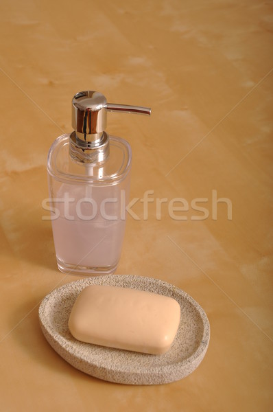 トイレタリー コンテナ 液体 石鹸 バー 木製 ストックフォト © luissantos84