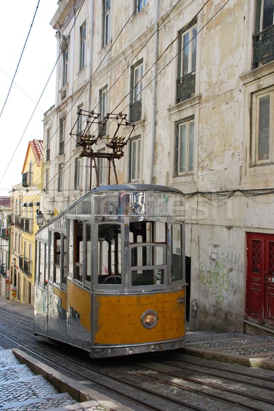 Windy tramwaj Lizbona Portugalia antyczne typowy Zdjęcia stock © luissantos84
