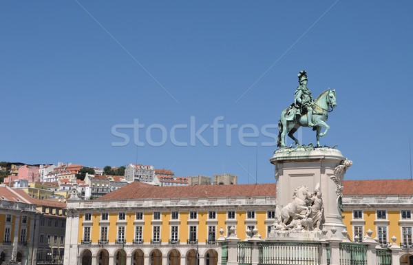 Standbeeld koning Lissabon commerce vierkante Portugal Stockfoto © luissantos84