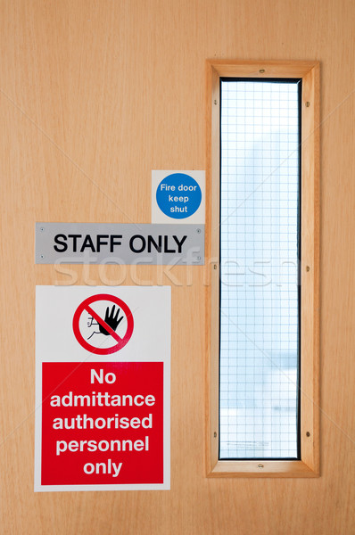 Staff only signs at laboratory Stock photo © luissantos84