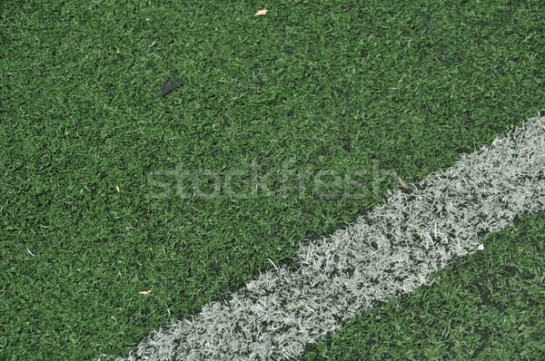 Campo di calcio verde erba artificiale bianco stripe texture Foto d'archivio © luissantos84