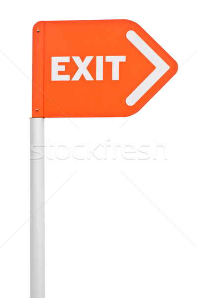 Afslag ondertekenen oranje post paal geïsoleerd witte Stockfoto © luissantos84